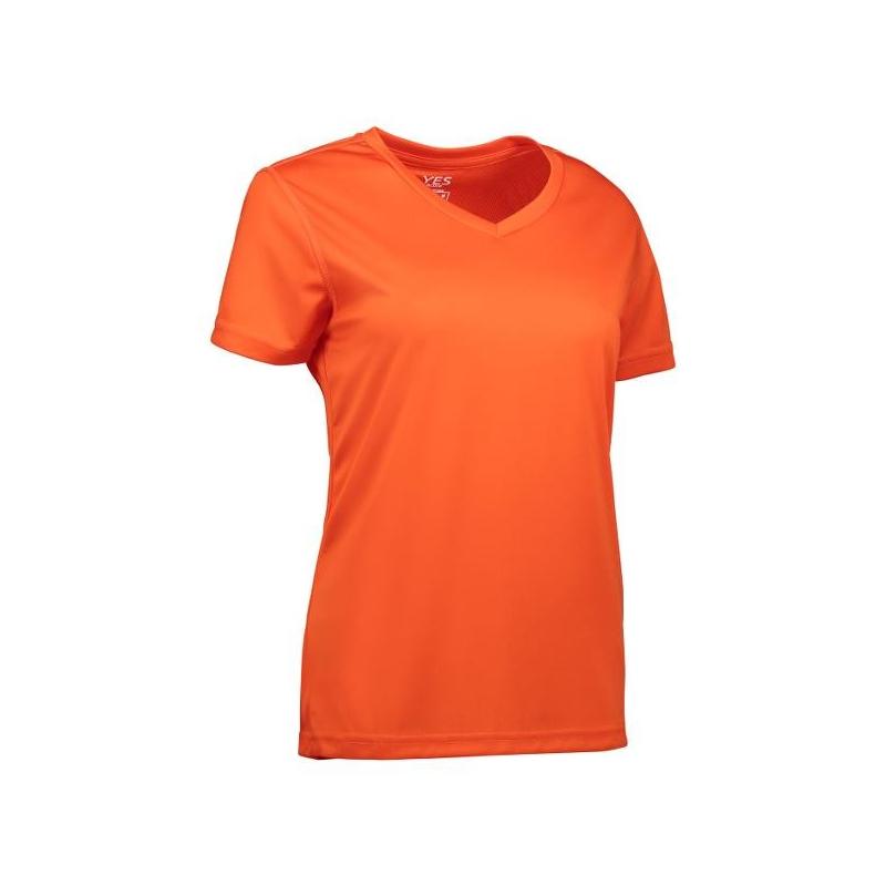 Heute im Angebot: YES Active Damen T-Shirt 2032 von ID / Farbe: orange / 100% POLYESTER in der Region Neuss