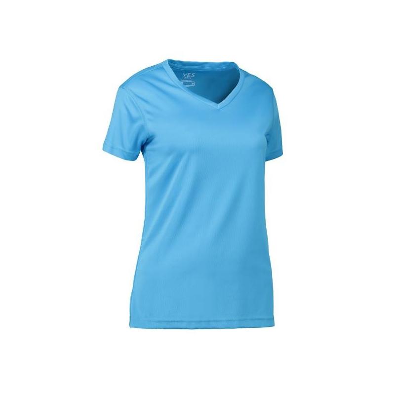 Heute im Angebot: YES Active Damen T-Shirt 2032 von ID / Farbe: cyan / 100% POLYESTER in der Region Königs Wusterhausen