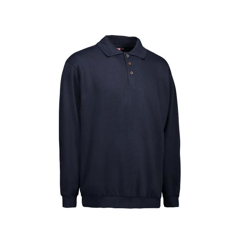 Heute im Angebot: Klassisches Herren Polo-Sweatshirt 601 von ID / Farbe: navy / 70% BAUMWOLLE 30% POLYESTER in der Region Ingolstadt