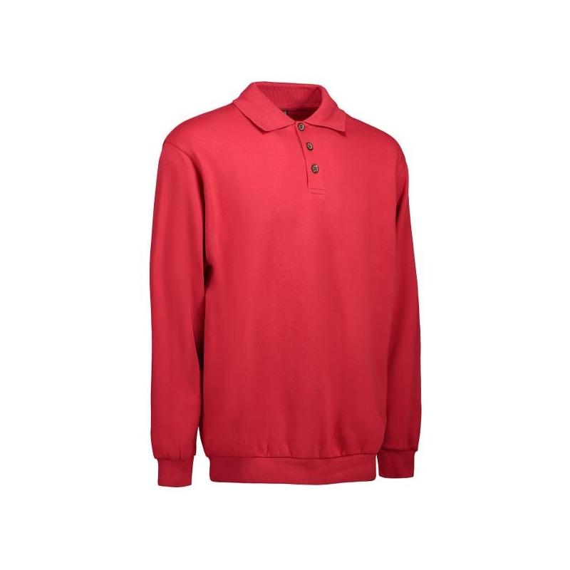 Heute im Angebot: Klassisches Herren Polo-Sweatshirt 601 von ID / Farbe: rot / 70% BAUMWOLLE 30% POLYESTER in der Region Iserlohn