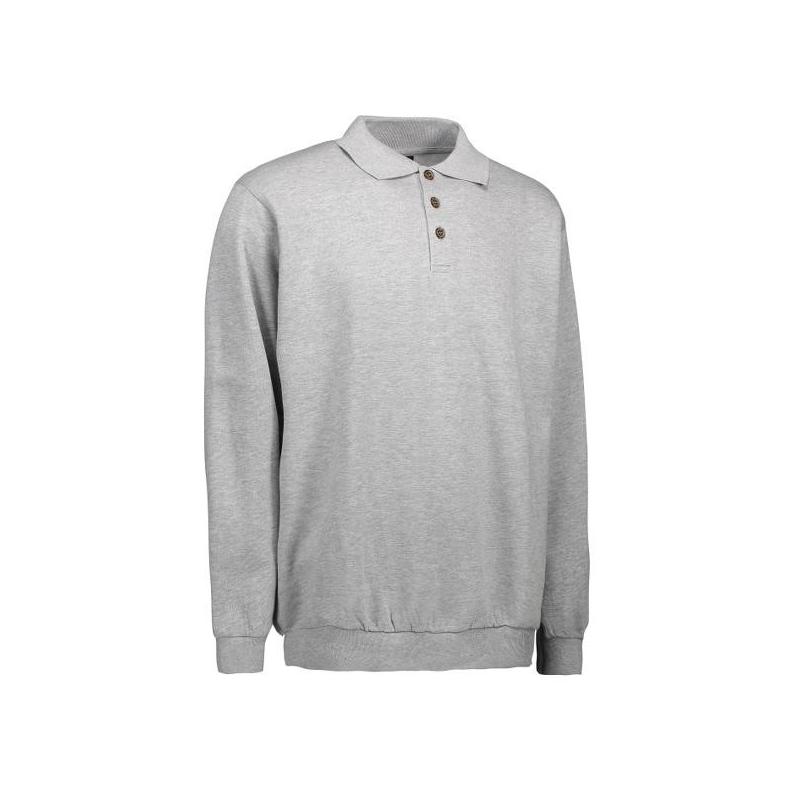 Heute im Angebot: Klassisches Herren Polo-Sweatshirt 601 von ID / Farbe: hellgau / 70% BAUMWOLLE 30% POLYESTER in der Region Tübingen