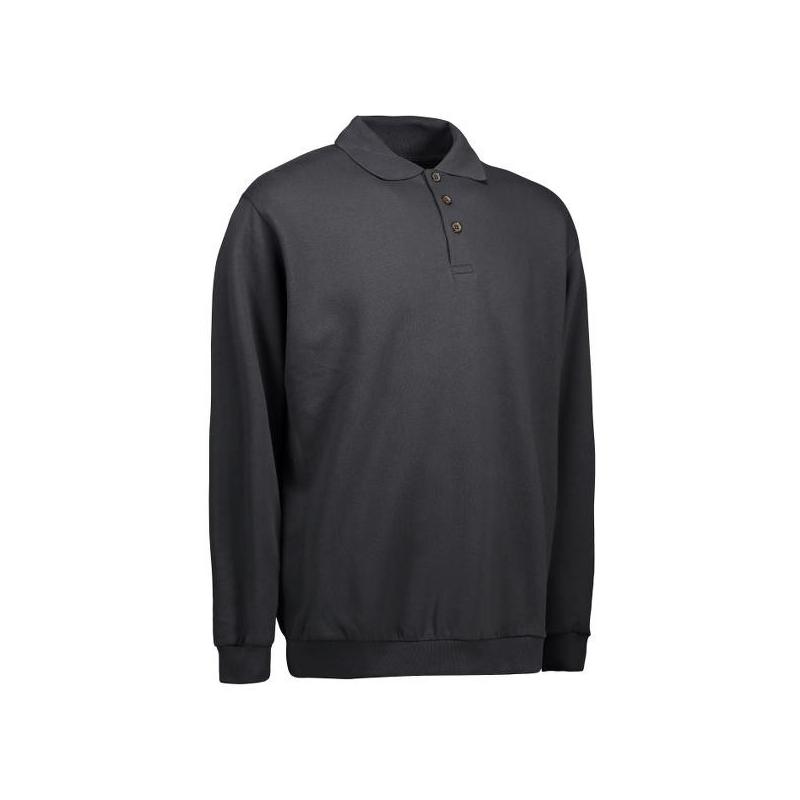 Heute im Angebot: Klassisches Herren Polo-Sweatshirt 601 von ID / Farbe: koks / 70% BAUMWOLLE 30% POLYESTER in der Region Luckau