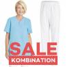 SALE - Kombination aus KASACK 769 und  SCHLUPFHOSE 780 von LEIBER / Farbe: TÜRKIS - WEIß - | MEIN-KASACK.de | kasack | k