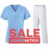 SALE - Kombination aus KASACK 280 - X-TOP und  SCHLUPFHOSE 330 von EXNER / Farbe: LIGHT BLUE - WEIß - | MEIN-KASACK.de |