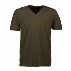 ARBEITS-T-SHIRT HERREN | CORE V-Neck Tee 542 von ID / Farbe: oliv / 90% BAUMWOLLE 10% VISKOSE - | MEIN-KASACK.de | kasac