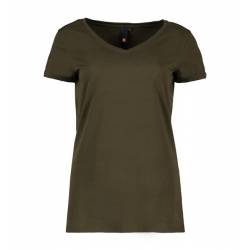 ARBEITS-T-SHIRT DAMEN | CORE V-Neck Tee 543 von ID / Farbe: oliv / 90% BAUMWOLLE 10% VISKOSE - | MEIN-KASACK.de | kasack