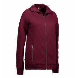 ARBEITSJACKE / FULL ZIPPER / SWEATJACKE DAMEN | 629 von ID / Farbe: bordeaux / 60% BAUMWOLLE 40% POLYESTER - | MEIN-KASA