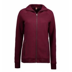 ARBEITSJACKE / FULL ZIPPER / SWEATJACKE DAMEN | 629 von ID / Farbe: bordeaux / 60% BAUMWOLLE 40% POLYESTER - | MEIN-KASA