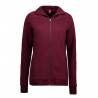 ARBEITSJACKE / FULL ZIPPER / SWEATJACKE DAMEN | 629 von ID / Farbe: bordeaux / 60% BAUMWOLLE 40% POLYESTER - | MEIN-KASA