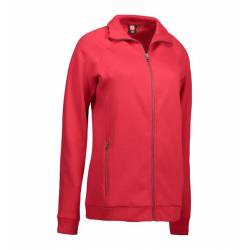 ARBEITSJACKE / FULL ZIPPER / SWEATJACKE DAMEN | 629 von ID / Farbe: rot / 60% BAUMWOLLE 40% POLYESTER - | MEIN-KASACK.de