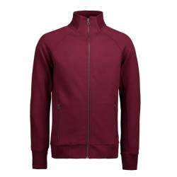 ARBEITSJACKE / FULL ZIPPER / SWEATJACKE HERREN | 628 von ID / Farbe: bordeaux / 60% BAUMWOLLE 40% POLYESTER - | MEIN-KAS