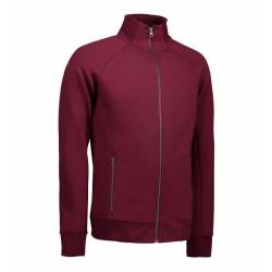 ARBEITSJACKE / FULL ZIPPER / SWEATJACKE HERREN | 628 von ID / Farbe: bordeaux / 60% BAUMWOLLE 40% POLYESTER - | MEIN-KAS