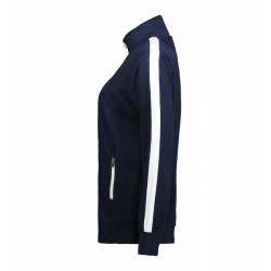 ARBEITSJACKE / FULL ZIPPER / SWEATJACKE DAMEN | Kontrast 627 von ID / Farbe: navy / 75% BAUMWOLLE 15% POLYESTER 10% VISK