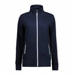 ARBEITSJACKE / FULL ZIPPER / SWEATJACKE DAMEN | Kontrast 627 von ID / Farbe: navy / 75% BAUMWOLLE 15% POLYESTER 10% VISK