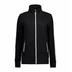 ARBEITSJACKE / FULL ZIPPER / SWEATJACKE DAMEN | Kontrast 627 von ID / Farbe: schwarz / 75% BAUMWOLLE 15% POLYESTER 10% V