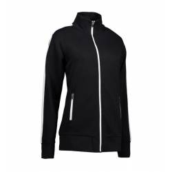 ARBEITSJACKE / FULL ZIPPER / SWEATJACKE DAMEN | Kontrast 627 von ID / Farbe: schwarz / 75% BAUMWOLLE 15% POLYESTER 10% V