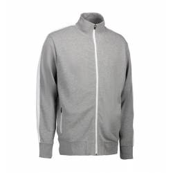 ARBEITSJACKE / FULL ZIPPER / SWEATJACKE HERREN| Kontrast 626 von ID / Farbe: grau / 75% BAUMWOLLE 15% POLYESTER 10% VISK