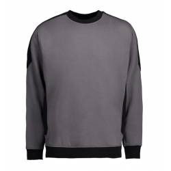 ARBEITS-SWEATSHIRT / ARBEITSPULLOVER HERREN | PRO Wear Kontrast 362 von ID / Farbe: grau / 60% BAUMWOLLE 40% POLYESTER -