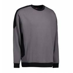 ARBEITS-SWEATSHIRT / ARBEITSPULLOVER HERREN | PRO Wear Kontrast 362 von ID / Farbe: grau / 60% BAUMWOLLE 40% POLYESTER -