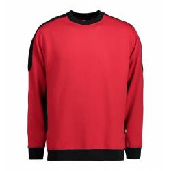 ARBEITS-SWEATSHIRT / ARBEITSPULLOVER HERREN | PRO Wear Kontrast 362 von ID / Farbe: rot / 60% BAUMWOLLE 40% POLYESTER - 