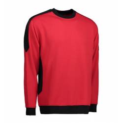 ARBEITS-SWEATSHIRT / ARBEITSPULLOVER HERREN | PRO Wear Kontrast 362 von ID / Farbe: rot / 60% BAUMWOLLE 40% POLYESTER - 