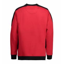 ARBEITS-SWEATSHIRT / ARBEITSPULLOVER HERREN | PRO Wear Kontrast 362 von ID / Farbe: rot / 60% BAUMWOLLE 40% POLYESTER - 