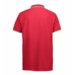 ARBEITS-POLO-SHIRT HERREN | Stretch Kontrast 522 von ID / Farbe: rot / 85% BAUMWOLLE 10% VISKOSE 5% ELASTHAN - | MEIN-KA