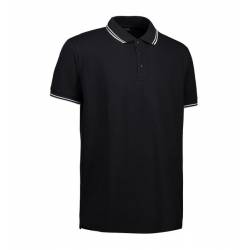 ARBEITS-POLO-SHIRT HERREN | Stretch Kontrast 522 von ID / Farbe: schwarz / 85% BAUMWOLLE 10% VISKOSE 5% ELASTHAN - | MEI