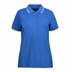 ARBEITS-POLO-SHIRT DAMEN | Stretch Kontrast 523 von ID / Farbe: blau / 85% BAUMWOLLE 10% VISKOSE 5% ELASTHAN - | MEIN-KA