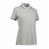 ARBEITS-POLO-SHIRT DAMEN | Stretch Kontrast 523 von ID / Farbe: grau / 85% BAUMWOLLE 10% VISKOSE 5% ELASTHAN - | MEIN-KA