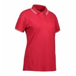 ARBEITS-POLO-SHIRT DAMEN | Stretch Kontrast 523 von ID / Farbe: rot / 85% BAUMWOLLE 10% VISKOSE 5% ELASTHAN - | MEIN-KAS