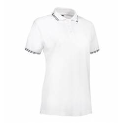 ARBEITS-POLO-SHIRT DAMEN | Stretch Kontrast 523 von ID / Farbe: weiß / 85% BAUMWOLLE 10% VISKOSE 5% ELASTHAN - | MEIN-KA