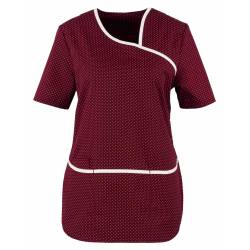 Damen - STRETCH-Kasack 2382 von MEIN-KASACK.de / Farbe: weinrot-weiß / Stretcheinsatz - 35% Baumwolle 65% Polyester - | 