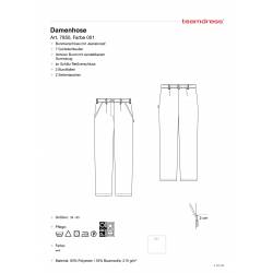 RESTPOSTEN: Damenhose 7850 von TEAMDRESS / Farbe: weiß / 65% Polyester-35% Baumwolle - | MEIN-KASACK.de | kasack | kasac