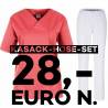 SALE - Kombination aus KASACK 2651 und SCHLUPFHOSE 2648 von MEIN-KASACK.de / Farbe: korall - weiß - | MEIN-KASACK.de | k