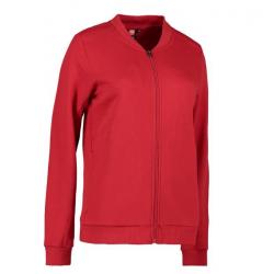 ARBEITSJACKE / FULL ZIPPER / SWEATJACKE DAMEN | PRO Wear 367 von ID / Farbe: rot / 60% BAUMWOLLE 40% POLYESTER - | MEIN-