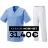 SALE - Kombination aus KASACK 273 und  SCHLUPFHOSE 330 von MEIN-KASACK.de / Farbe: HELLBLAU - WEIß - | MEIN-KASACK.de | 