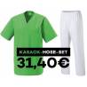 SALE - Kombination aus KASACK 273 und  SCHLUPFHOSE 330 von MEIN-KASACK.de / Farbe: LEMON GREEN - WEIß - | MEIN-KASACK.de