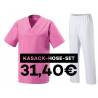 SALE - Kombination aus KASACK 273 und  SCHLUPFHOSE 330 von MEIN-KASACK.de / Farbe: PINK - WEIß - | MEIN-KASACK.de | kasa