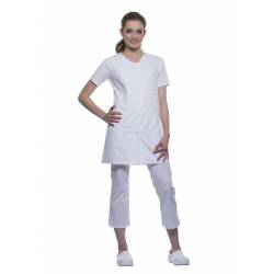 Damen-Kasack - ohne Arm - KS 40 von KARLOWSKY / Farbe: weiß / 65% Polyester-35% Baumwolle-215 g - | MEIN-KASACK.de | kas