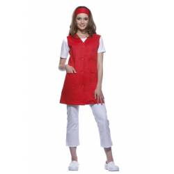 Damen-Kasack - ohne Arm - KS 40 von KARLOWSKY / Farbe: rot / 65% Polyester-35% Baumwolle-215 g - | MEIN-KASACK.de | kasa