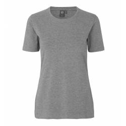 ARBEITS-T-SHIRT DAMEN | Stretch Komfort 595 von ID / Farbe: Grau meliert / 75% Baumwolle 20% Viskose 5% Elasthan - | MEI