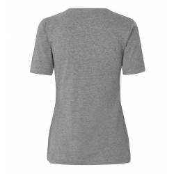 ARBEITS-T-SHIRT DAMEN | Stretch Komfort 595 von ID / Farbe: Grau meliert / 75% Baumwolle 20% Viskose 5% Elasthan - | MEI