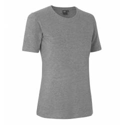 ARBEITS-T-SHIRT DAMEN | Stretch Komfort 595 von ID / Farbe: Grau meliert / 75% Baumwolle 20% Viskose 5% Elasthan - | MEI