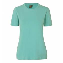 ARBEITS-T-SHIRT DAMEN | Stretch Komfort 595 von ID / Farbe: Alt-aqua / 75% Baumwolle 20% Viskose 5% Elasthan - | MEIN-KA