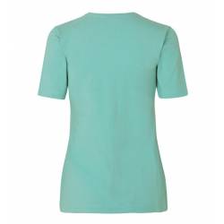 ARBEITS-T-SHIRT DAMEN | Stretch Komfort 595 von ID / Farbe: Alt-aqua / 75% Baumwolle 20% Viskose 5% Elasthan - | MEIN-KA