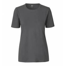 ARBEITS-T-SHIRT DAMEN | Stretch Komfort 595 von ID / Farbe: Silber grau / 75% Baumwolle 20% Viskose 5% Elasthan - | MEIN