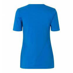 ARBEITS-T-SHIRT DAMEN | Stretch Komfort 595 von ID / Farbe: Azur / 75% Baumwolle 20% Viskose 5% Elasthan - | MEIN-KASACK