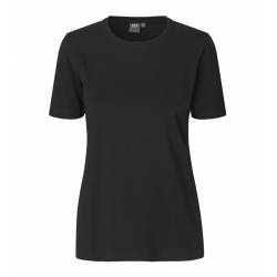 ARBEITS-T-SHIRT DAMEN | Stretch Komfort 595 von ID / Farbe: Schwarz / 75% Baumwolle 20% Viskose 5% Elasthan - | MEIN-KAS