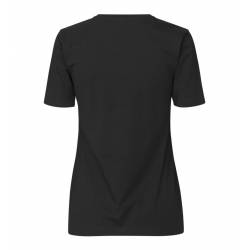 ARBEITS-T-SHIRT DAMEN | Stretch Komfort 595 von ID / Farbe: Schwarz / 75% Baumwolle 20% Viskose 5% Elasthan - | MEIN-KAS